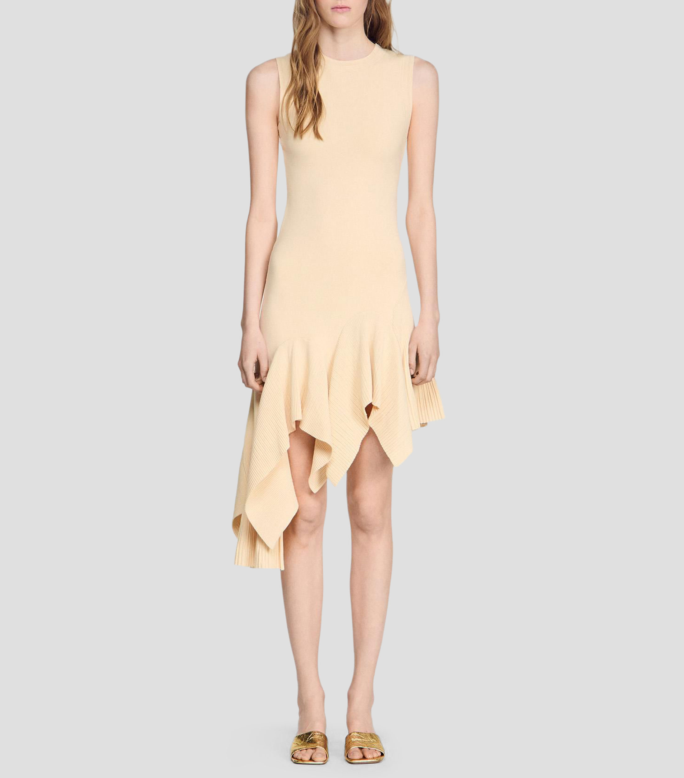 Vestido corto liso Mujer